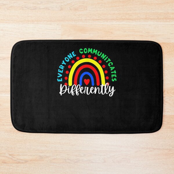 Item preview, Everyone Communicates Differently autism awareness rainbow designed and sold by snowry.
