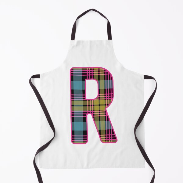 Item preview, Monogram Letter R, Pink, Yellow, and Blue Scottish Tartan Style Typography Design designed and sold by MacPean.