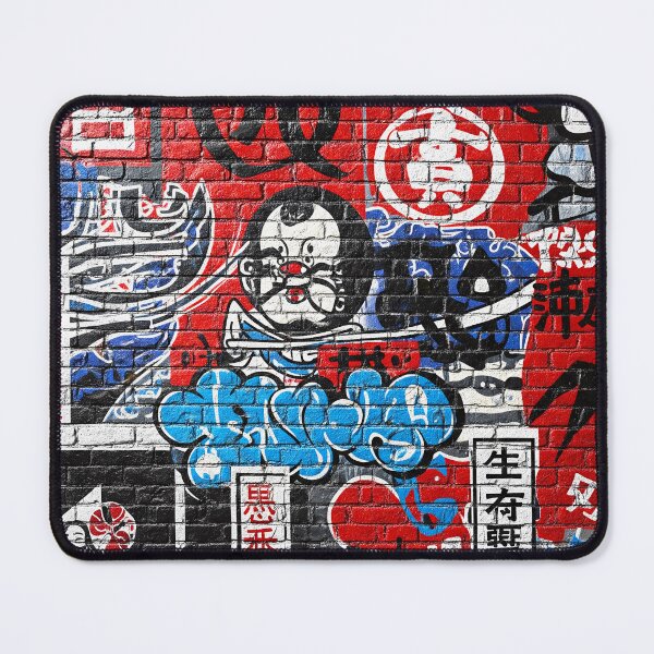 Item preview, Red Crane Brick Graffiti Japan Aop designed and sold by JohnnyVillas.