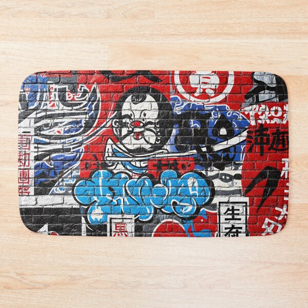 Item preview, Red Crane Brick Graffiti Japan Aop designed and sold by JohnnyVillas.
