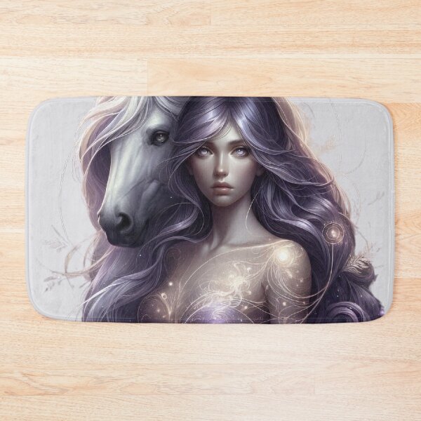 Item preview, Mystic Bond – Woman and Horse Totem in Silver Hues designed and sold by Roberta Calabrese.