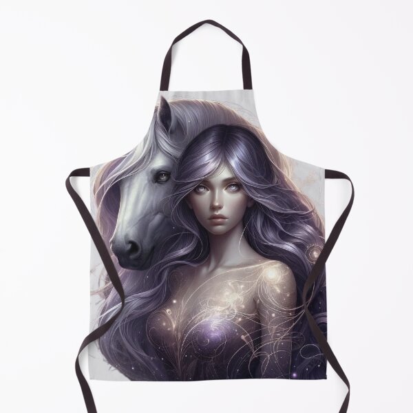 Item preview, Mystic Bond – Woman and Horse Totem in Silver Hues designed and sold by Roberta Calabrese.