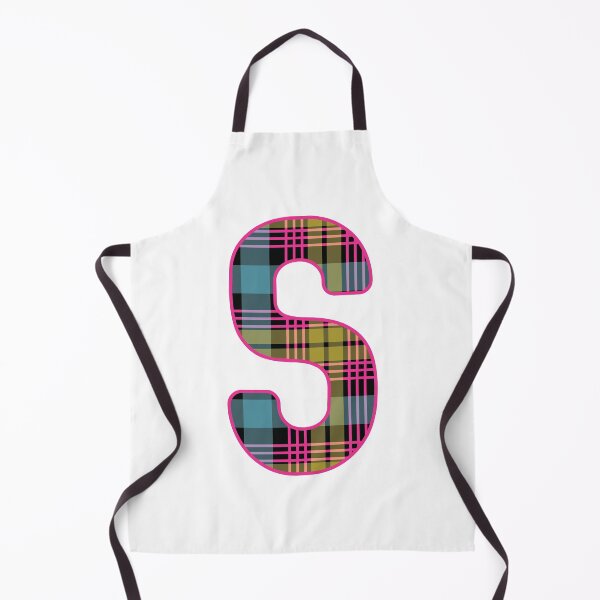 Item preview, Monogram Letter S, Pink, Yellow, and Blue Scottish Tartan Style Typography Design designed and sold by MacPean.