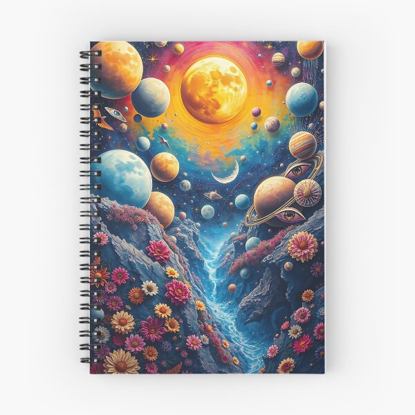 Item preview, Celestial Garden Notebook – Mystical Floral and Cosmic Design for Journaling & Daily Notes designed and sold by Pandi-makes.