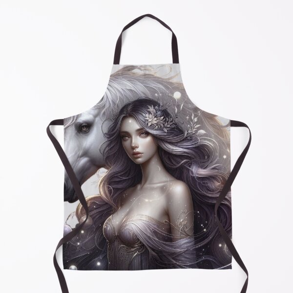 Item preview, Mystic Bond – Woman and Horse Totem in Silver Hues designed and sold by Roberta Calabrese.