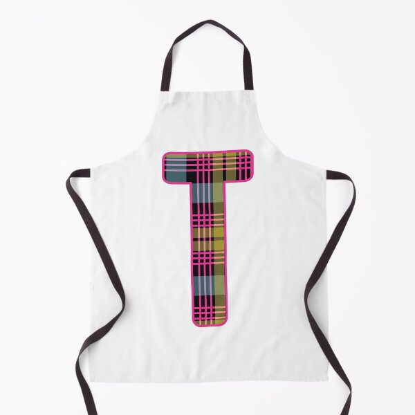 Item preview, Monogram Letter T, Pink, Yellow, and Blue Scottish Tartan Style Typography Design designed and sold by MacPean.