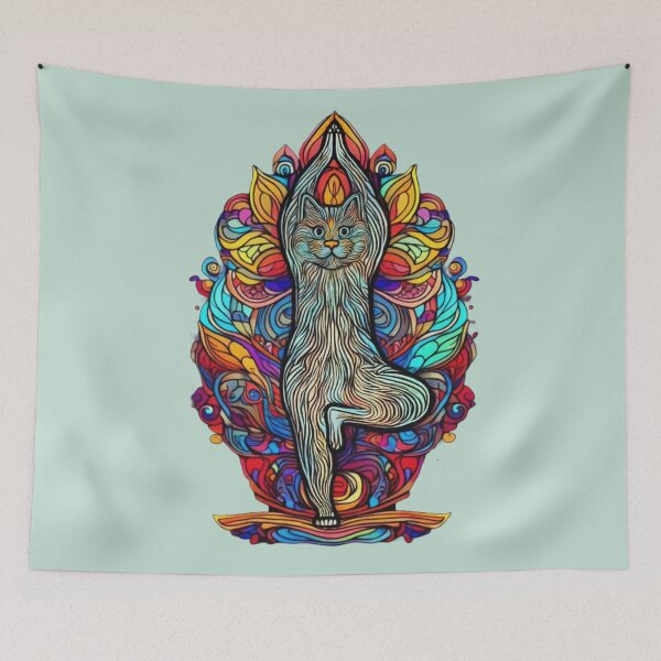 Artikelvorschau, Katze Yogini Meditation T-Shirt entworfen und verkauft von JumWow.