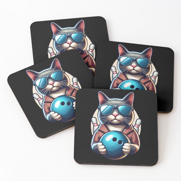 Item preview, A cool cat plays bowling designed and sold by ReneMM.