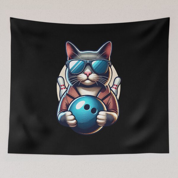 Item preview, A cool cat plays bowling designed and sold by ReneMM.