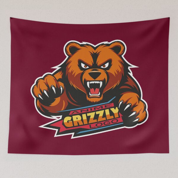 Item preview, Grizzly bear anime logo designed and sold by MerlinWear.