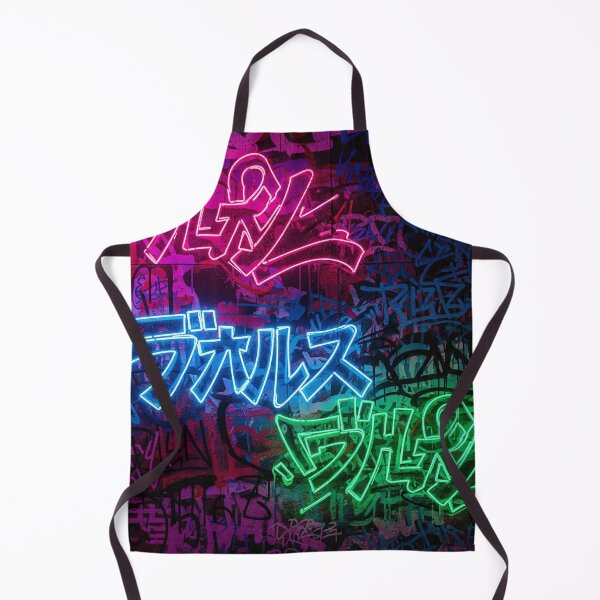 Item preview, Neon Kanji Graffiti Wall Aop designed and sold by JohnnyVillas.