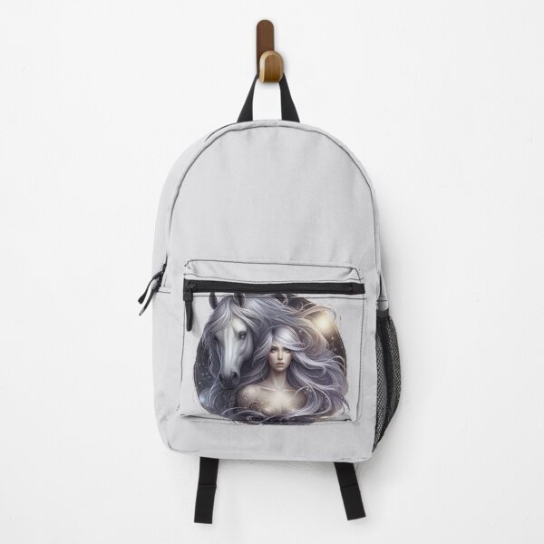 Item preview, Mystic Bond – Woman and Horse Totem in Silver Hues designed and sold by Roberta Calabrese.