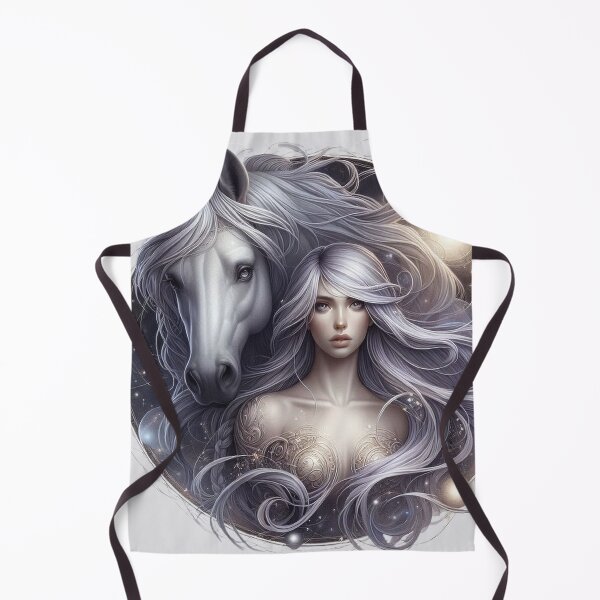 Item preview, Mystic Bond – Woman and Horse Totem in Silver Hues designed and sold by Roberta Calabrese.