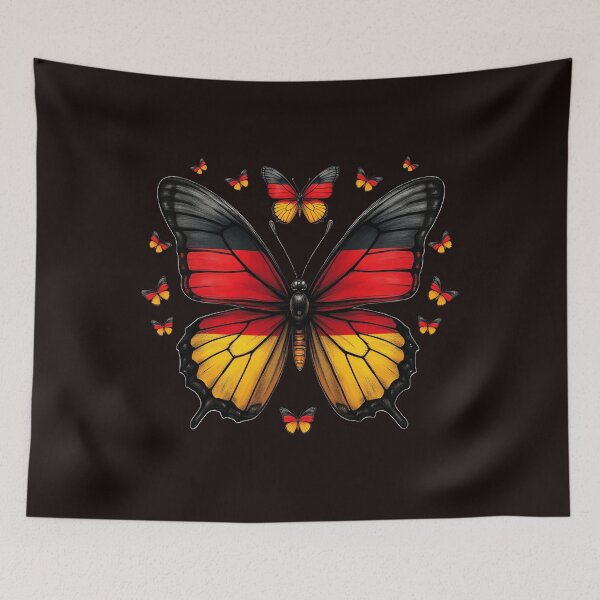 Item preview, German Flag Butterfly Design Deutsche Flagge Patriotic Germany Flag Butterfly Design designed and sold by adsman68.