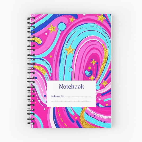 Item preview, Colorful Abstract Swirls Notebook – Retro Funky 70s-Inspired Design for Creative Notes & Ideas designed and sold by Pandi-makes.