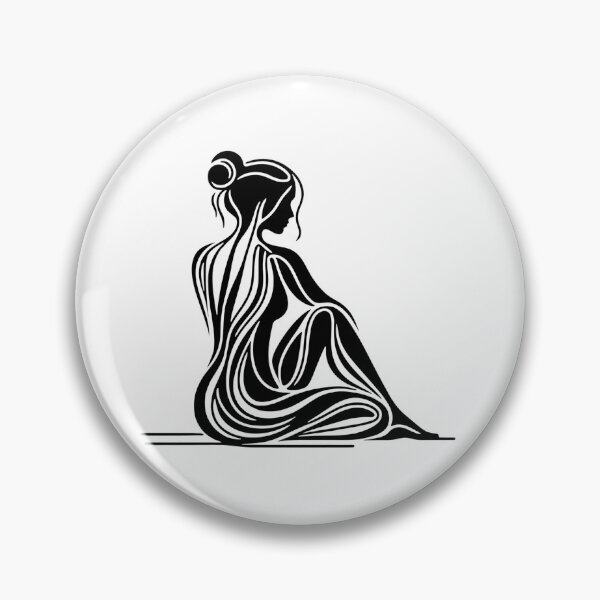 Artikelvorschau, Sitzende Frau Silhouette Kunst - Minimalistische feminine Illustration entworfen und verkauft von HustleBossLady247.