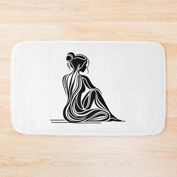 Item preview, Sitting Woman Silhouette Art - Minimalist Feminine Illustration designed and sold by HustleBossLady247.