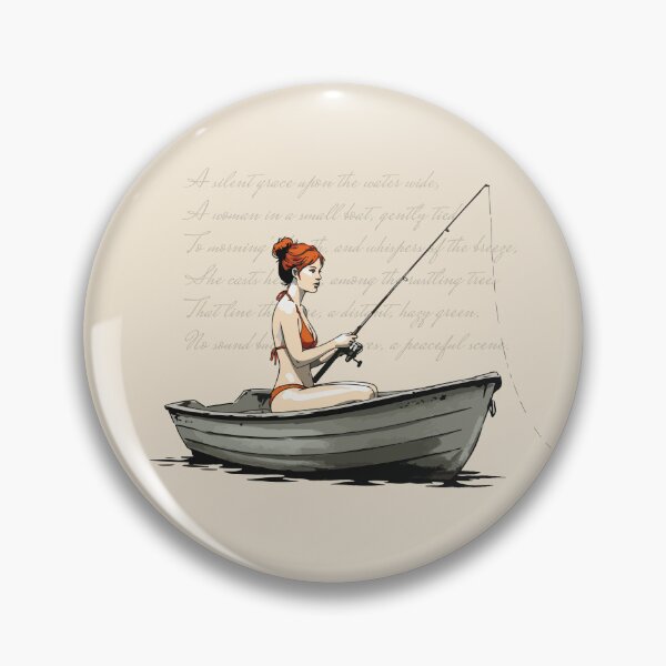 Item preview, Serene Fishing Scene with Poem Illustration designed and sold by KiwiRider.