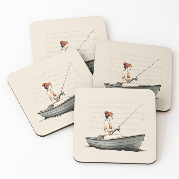 Item preview, Serene Fishing Scene with Poem Illustration designed and sold by KiwiRider.