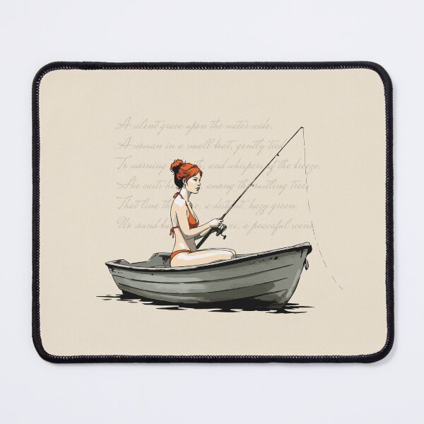 Item preview, Serene Fishing Scene with Poem Illustration designed and sold by KiwiRider.