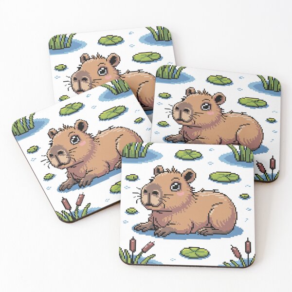 Item preview, Cute Pixel Art Capybara - Funny Pixel Animal Pattern designed and sold by MonkiFlipp.
