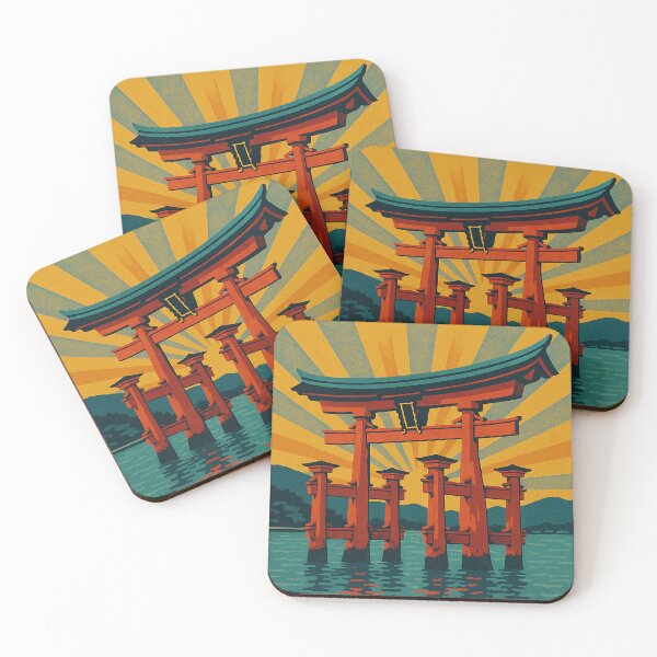 Item preview, Digital Retro Pop Art Travel Poster of Itsukushima | Vibrant Miyajima Torii Gate Design | Japanese Island Landmark in Bold Colors | Vintage-Style Japan Illustration designed and sold by PaintedPixels01.