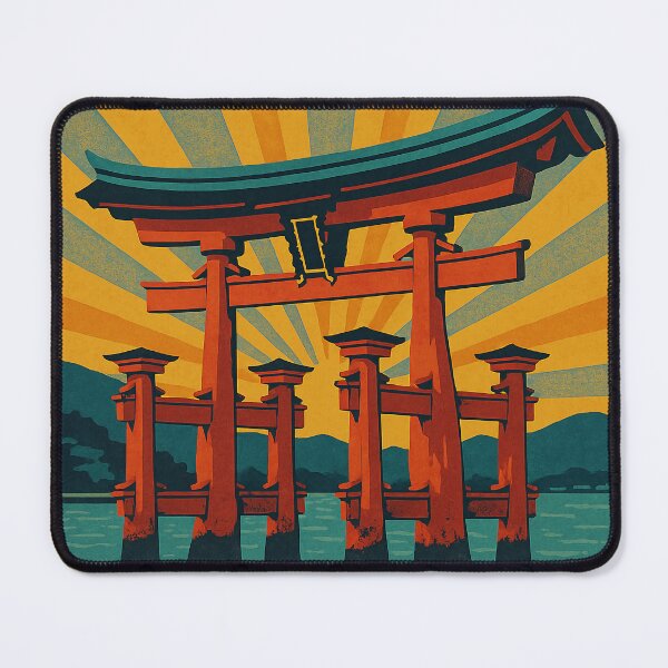 Item preview, Digital Retro Pop Art Travel Poster of Itsukushima | Vibrant Miyajima Torii Gate Design | Japanese Island Landmark in Bold Colors | Vintage-Style Japan Illustration designed and sold by PaintedPixels01.