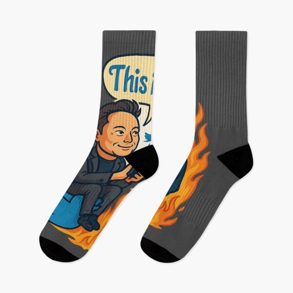 Item preview, This Is Fine – Elon Musk vs Trump Twitter X Meltdown Meme designed and sold by GirlyPopped.