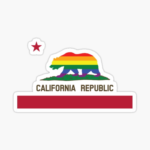 California Lgbt Flag Sticker For Sale By Radvas Redbubble