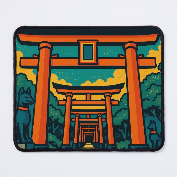 Item preview, Vibrant Digital Retro Pop Art Travel Poster of Fushimi Inari | Iconic Japanese Shrine Illustration | Bold Colors and Dynamic Design | Cultural Landmark Celebration | Modern Vintage Travel Art designed and sold by PaintedPixels01.