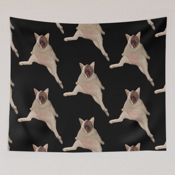 Item preview, The Big White Cat Scream Meme designed and sold by PhunkyPhunnys.