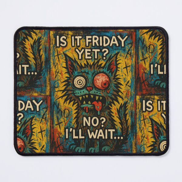Item preview, Monday Mood Cartoon – Is it Friday yet? No? I'll wait... Funny T-Shirt & Poster #2 designed and sold by BoBiloArt.
