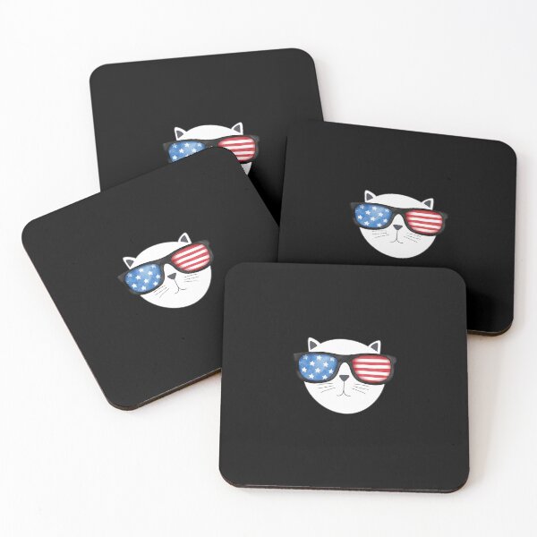 Item preview, Patriotic Cat with American Flag Sunglasses – 4th of July Shirt designed and sold by Golden Blaze Studio.