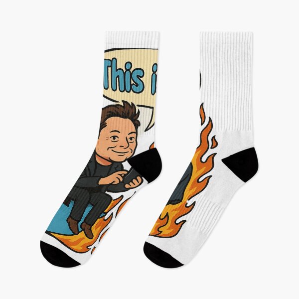 Item preview, This Is Fine – Elon Musk vs Trump Twitter X Fire Meme designed and sold by GirlyPopped.