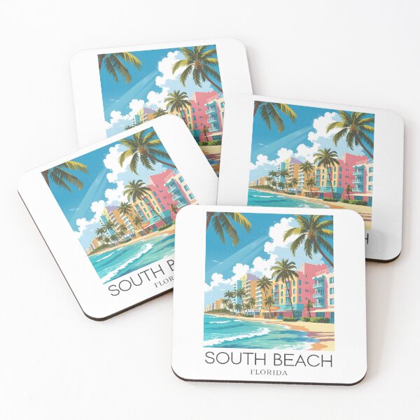 Item preview, A Pop Art Travel Print of South Beach - Miami - Florida designed and sold by StudioRedKoala.