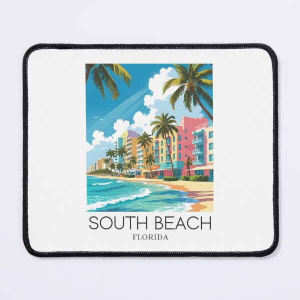 Item preview, A Pop Art Travel Print of South Beach - Miami - Florida designed and sold by StudioRedKoala.