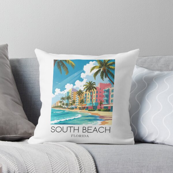 Item preview, A Pop Art Travel Print of South Beach - Miami - Florida designed and sold by StudioRedKoala.