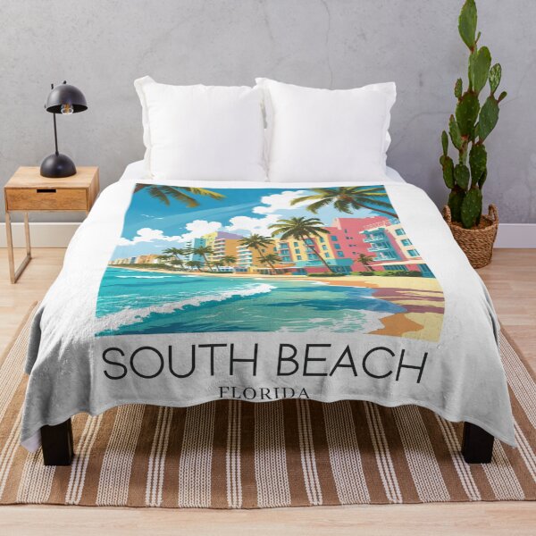 Item preview, A Pop Art Travel Print of South Beach - Miami - Florida designed and sold by StudioRedKoala.