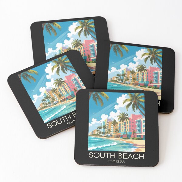Item preview, A Pop Art Travel Print of South Beach - Miami - Florida designed and sold by StudioRedKoala.
