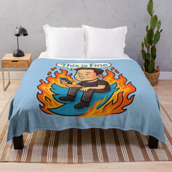 Item preview, This Is Fine – Elon Musk Twitter Chaos Meme designed and sold by GirlyPopped.