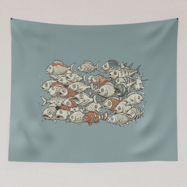 Item preview, Quirky School of Fish Illustration designed and sold by KiwiRider.