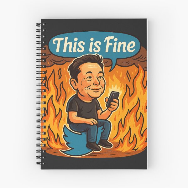 Item preview, This Is Fine – Elon Musk Twitter Fire Meme designed and sold by GirlyPopped.