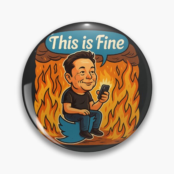 Item preview, This Is Fine – Elon Musk Twitter Fire Meme designed and sold by GirlyPopped.