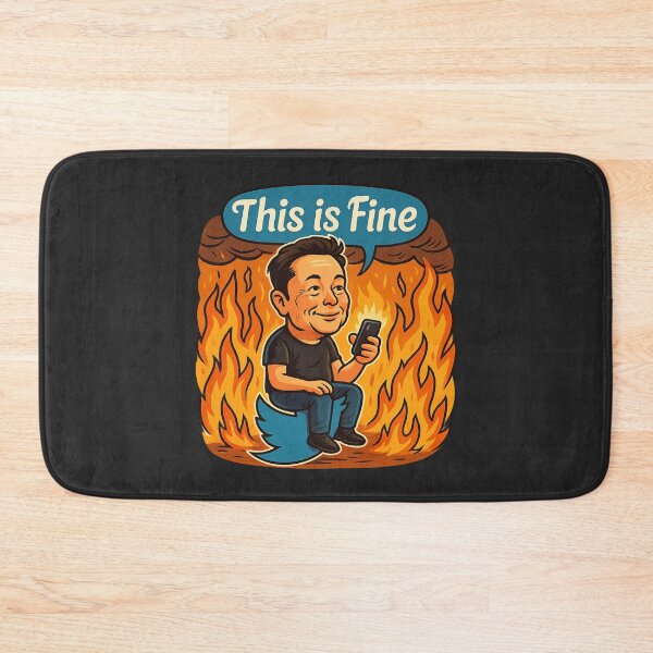 Item preview, This Is Fine – Elon Musk Twitter Fire Meme designed and sold by GirlyPopped.