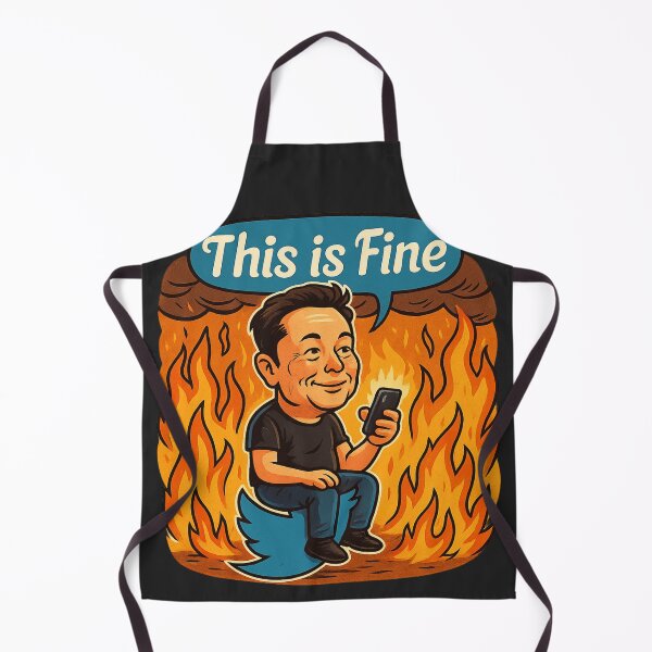 Item preview, This Is Fine – Elon Musk Twitter Fire Meme designed and sold by GirlyPopped.