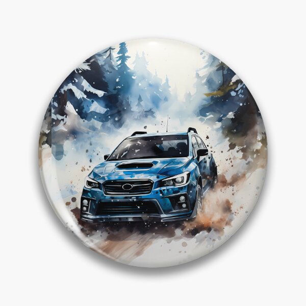 Item preview, Blue Adventure Car Racing Through Snowy Forest Winter Landscape designed and sold by RevUpDesign.