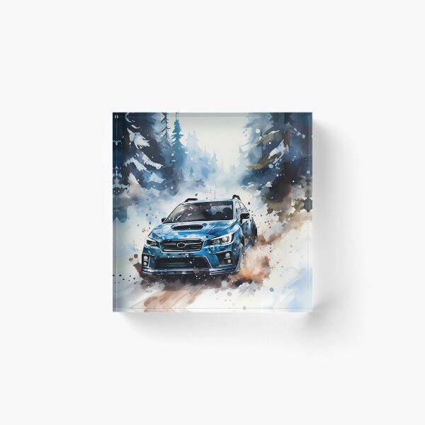 Item preview, Blue Adventure Car Racing Through Snowy Forest Winter Landscape designed and sold by RevUpDesign.