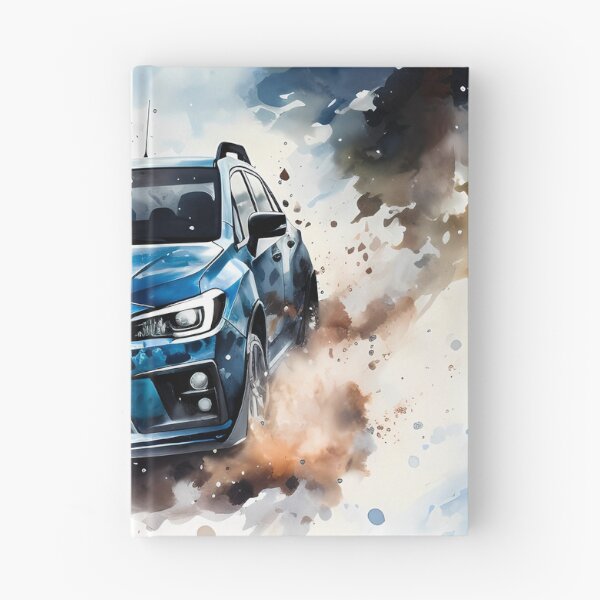 Item preview, Blue Adventure Car Racing Through Snowy Forest Winter Landscape designed and sold by RevUpDesign.