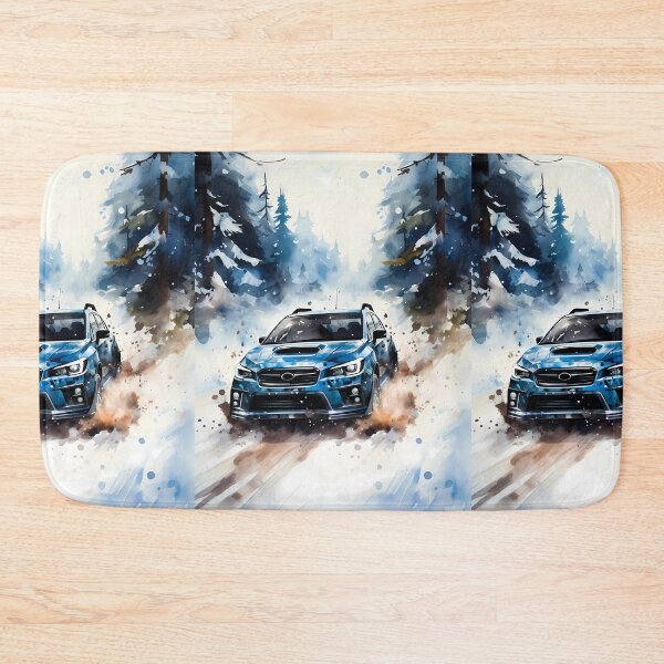 Item preview, Blue Adventure Car Racing Through Snowy Forest Winter Landscape designed and sold by RevUpDesign.
