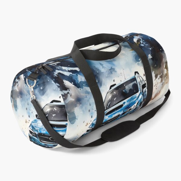 Item preview, Blue Adventure Car Racing Through Snowy Forest Winter Landscape designed and sold by RevUpDesign.